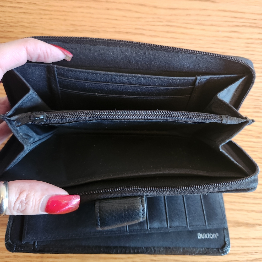 Buxton Black Leather Bifold Wallet - Picture 6 of 11